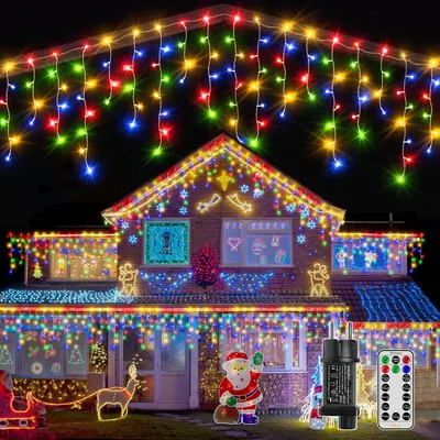 Immagine prodotto di Catena luminosa per esterni da 15 metri - 600 LED con timer - 8 modalità - Funzione di memoria - Alimentazione