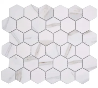 Produktbild von Keramikmosaik weiß matt Steinoptik Mosaikfliese Küchenwand Fliesenspiegel Bad Duschwand MOS11G-0112_f