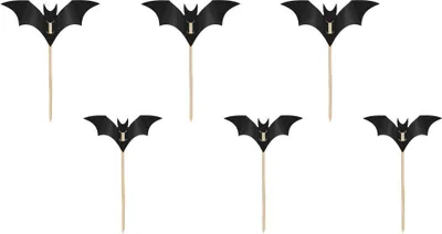 Produktbild von Cake Topper Fledermäuse 10-16cm Schwarz 6er Set