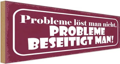 Produktbild von vianmo Holzschild 10x27 cm Probleme löst nicht beseitigt Dekoration