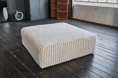 Produktbild von KAWOLA Hocker WIOLO SOFT Sitzelement für Modulsofa Weicher Breitcord cremeweiß