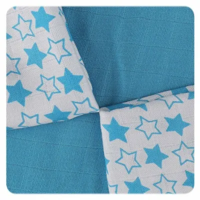 Obrázek produktu pro XKKO Bambusové ubrousky 30x30 - Little Stars Cyan Mix (9ks)