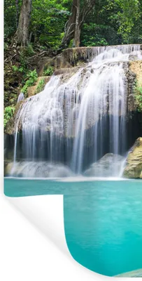 Produktbild von MuchoWow® Wandtattoo Wandsticker Wandaufkleber Wasser - Wasserfall - Bäume 20x40 cm Selbstklebend und Repositionierbar - Selbstklebend - Fototapeten