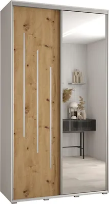 Produktbild von MEBLE KRYSPOL Davos 9 Schrank, zwei Türen - 235,2x140x45 cm - Weiß Artisan Silber