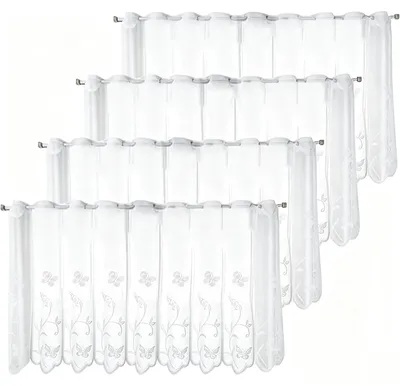 Imagen del producto de Juego de 4 cortinas translúcidas para decoración de ventanas