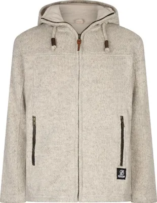 Immagine prodotto di Gilet in lana lavorato a maglia Shakaloha Navigator Beige Cream con fodera in pile e cappuccio staccabile - Uomo/Uni - Realizzato a mano in Nepal con lana di pecora