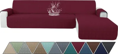 Image de Housse pour canapé d'angle 4 places Ystyle imperméable bordeaux