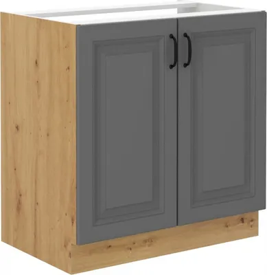Immagine prodotto di Armadietto per lavello SOPHIA - larghezza 80 cm, grigio / rovere artisan