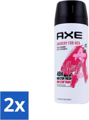 Obrázek produktu pro Axe - deodorant tělový sprej - 48 hodin Non Stop Fresh - Anarchy For Her - Rose & Bergamot - 150 ml - hodnotné balení - 2 kusy