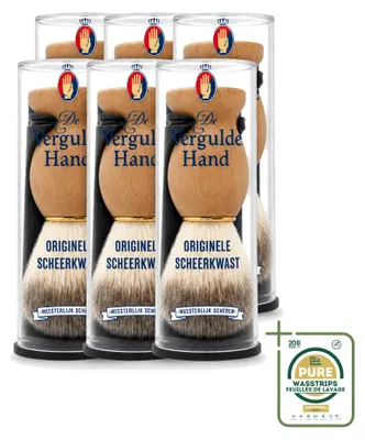 Productafbeelding van 6 x Scheerkwast "De Vergulde Hand" met houder - Verpakking met 6 stuks