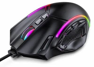 Productafbeelding van RGB-gamingmuis, 12800 DPI Bedrade Gamermuis met 12 Macroknoppen