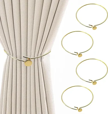 Immagine prodotto di Supporti per tende in metallo, regolabili, set da 2, colore nero, per soggiorno