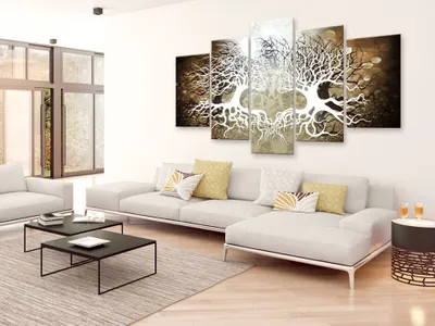 Produktbild von Akustikbild Love Abstrakt 200x100 cm Bilder Akustikschaum Hochleistungsschallabsorber Schallschutz Leinwand 5 tlg Wandbild Raumakustik Schalldämmung b-A-0284-b-p