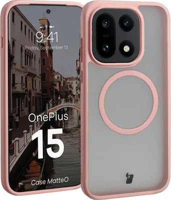 Produktbild von Handyhülle mit Magnetring für OnePlus 15, Bizon Case MatteO, Getönt-Hellrosa