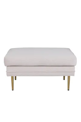Immagine prodotto di Pouf Boom, poggiapiedi in velluto beige, ottone.