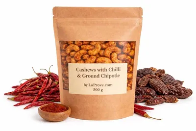 Obrázek produktu pro Kešu ořechy s chilli a mletým chipotle – 500 g