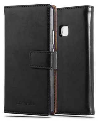 Produktbild von Cadorabo Hülle für Huawei P9 LITE 2016 / G9 LITE Schutzhülle in Schwarz Handyhülle Book Tasche Case Etui Luxury