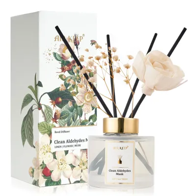 Productafbeelding van Set met bloemenrietverspreiders van 150 ml met 8 rietstokjes