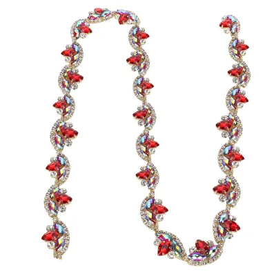 Image de 1yd garniture de cristal, ceinture décorative de couture/artisanat avec chaîne de diamant artificiel pour la décoration de mariage