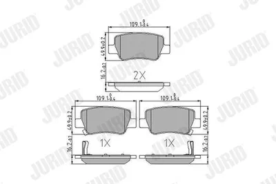 Produktbild von JURID Bremsbeläge Satz Hinten für TOYOTA AVENSIS Station Wagon (ZRT27, ADT27) 572627J