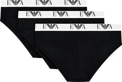 Produktbild von EMPORIO ARMANI Herren Slips Ideal für Alltag - Baumwolle Stretch 3er Pack - Größe XL Schwarz EM000258_AF14131_MC061