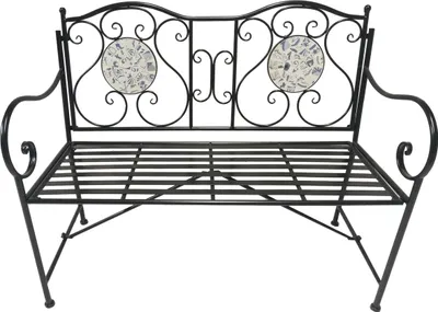 Produktbild von Gartenbank Linda, 110 cm breit, 91 cm hoch, romantischer Stil, natürliche Patina