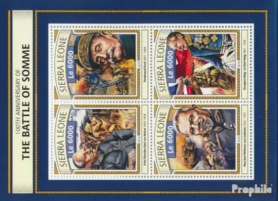 Produktbild von Briefmarken Sierra Leone 2016 Mi 7748-7751 Kleinbogen (kompl. Ausg.) postfrisch Schlacht an der Somme