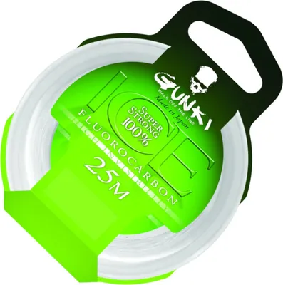 Produktbild von Gunki Fluorcarbon Ice Schnur - 25m Fluorocarbon Vorfach, Durchmesser/Tragkraft:0.17mm/2.21kg