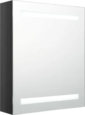 Produktbild von vidaXL LED-Bad-Spiegelschrank Glänzendes Schwarz 50x14x60 cm