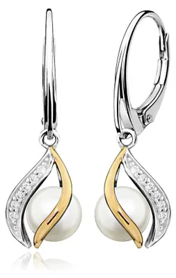 Produktbild von Elegante Silberohrringe mit echten Perlen EP000146