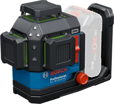 Zdjęcie produktu dla Bosch GLL 18V-120-33 CG Profesjonalny laser krzyżowy zielony 35 m ( 0601065101 ) samopoziomujący + L-BOXX