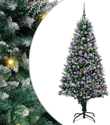 Image de Sapin de Noël artificiel Vert 180 cm PVC, Acier et Plastique