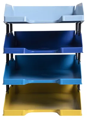 Immagine prodotto di Exacompta 113202SETD Set di vassoi per lettere 4 pezzi Combo Midi A4+ colori assortiti