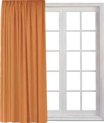 Produktbild von Gardine mit Kräuselband Universalband Vorhang Gardinenband Verdunkelung Blickdicht 140 (B) x 245 (L) Orange 1er Pack
