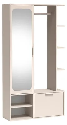 Produktbild von Garderobenschrank mit Spiegel - Kaschmir - mit Ablagen und Kleiderstange - Flurwand - NALA
