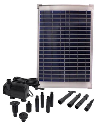 Productafbeelding van Fountain pump - UBBINK - SolarMax 1000 - Flow rate 1350 l/h - 18V 580mA solar panel - Volcano jets & bell