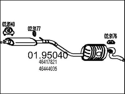 Produktbild von MTS 01.95040 Endschalldämpfer für FIAT PUNTO (188) Auspuff