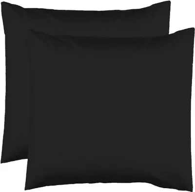 Produktbild von 2 Kissenbezüge, 63 x 63 cm, schwarz, 100% Baumwolle, Fadendichte: 57