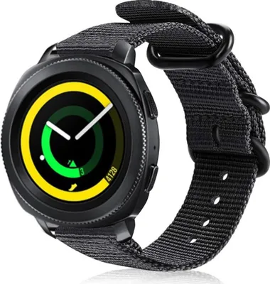 Produktbild von Strap-it Samsung Gear Sport Nylon Schnallenarmband (Schwarz)