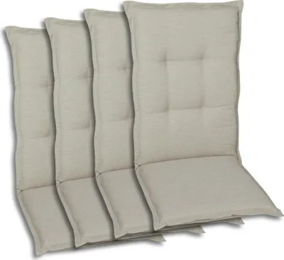 Produktbild von GO-DE Textil, Sesselauflage Mittellehner, 4er-Set, Farbe: beige, Maße ca.: 108 cm x 50 cm x 7 cm