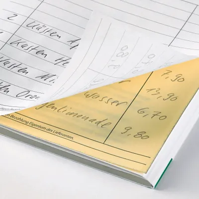 Produktbild von SIGEL SD015 Lieferscheine, mit Empfangsschein, 1. und 2. Blatt bedruckt, A4, selbstdurchschreibend, 2 x 40 Blatt