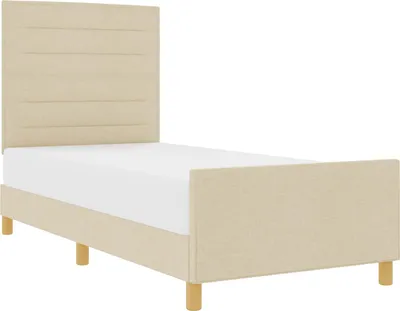 Imagen del producto de Estructura de cama con cabecero, color crema, 90 x 200 cm, tapizada