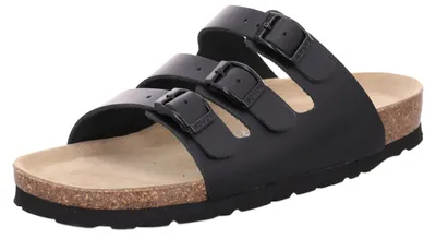 Produktbild von Rohde Damen Pantolette aus Leder drei Riemen mit Schnallen Alba 5615, Größe:40 EU, Farbe:Schwarz