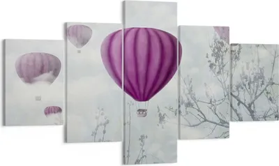 Produktbild von Bild auf Leinwand - Leinwandbild - Ballon Baum Flug - 125x70cm - Wand Bild - Wanddeko - Wandbilder - Leinwanddruck - Bilder - Kunstdruck - Wanddekoration - Leinwand bilder - Wandkunst - EA125x70-3581