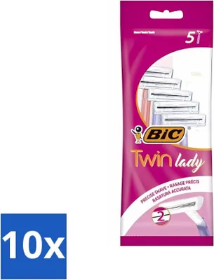 Immagine prodotto di Bic - Twin Lady - Lamette - Doppio bordo - Lame usa e getta - 5 lamette - Confezione risparmio - 10 pezzi