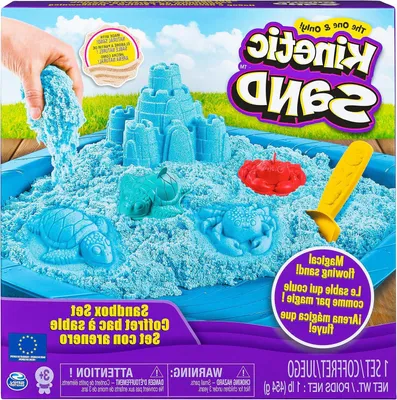 Productafbeelding van Speelzand Set - Knutselzand Vormbaar - Creatief Spelen - Droogt Niet Uit - 454 gram - Blauw