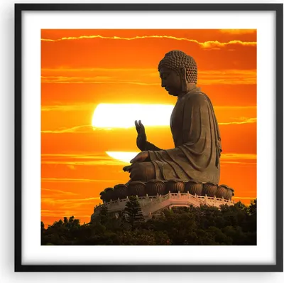 Produktbild von Gerahmtes Poster - Schwarzer Rahmen - tempel buddha - 50x50 cm - Wand Bild - Wanddeko - Wandbilder - Kunstposter - Wandposter - Bilderrahmen - Bilder - Kunstdruck - Wandbild - P2BAC50x50-3532