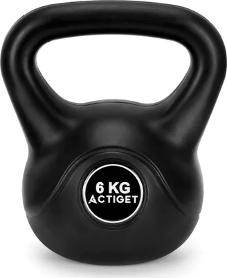 Produktbild von ACTIGET Kettlebell zum Training, 6 kg Hantel, ABS-Trainings-Kettlebell, schwarzer Ball