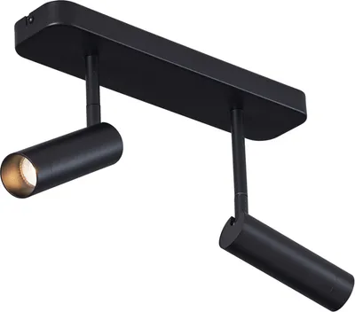 Produktbild von QAZQA - Modern Abgerundeter Deckenstrahler schwarz GU10 35mm 2-flammig-flammig dreh- und schwenkbar - Kate I Wohnzimmer I Schlafzimmer - Stahl Rechteckig I Rund - LED geeignet GU10