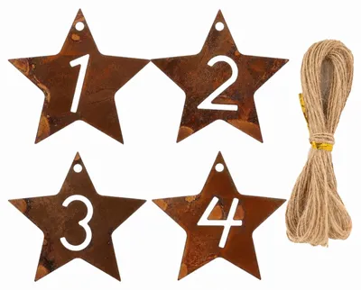 Sternförmige Kerzenhalter für Adventskranz, 4 Stück